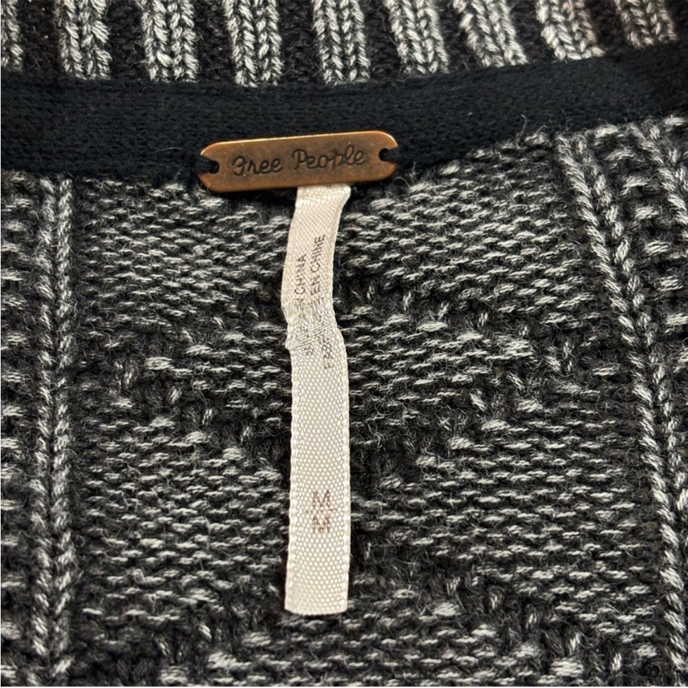 Free People Washed Black Asymmetrical Cascading Waterfall Cardigan - Picture 8 of 8